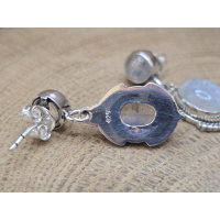 Echt Zilveren Maansteen oorbel stekers hangend 